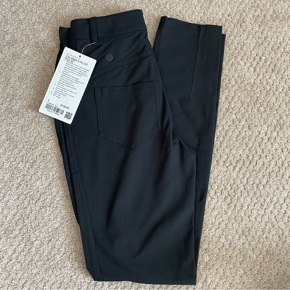 NWT Lululemon City Sleek 5 Pocket Pant 30" Black Size 2